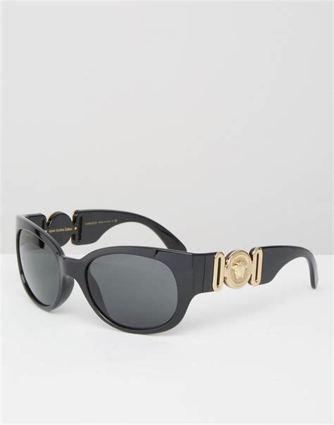 mens versace square sunglasses|black Versace sunglasses with rhinestones.